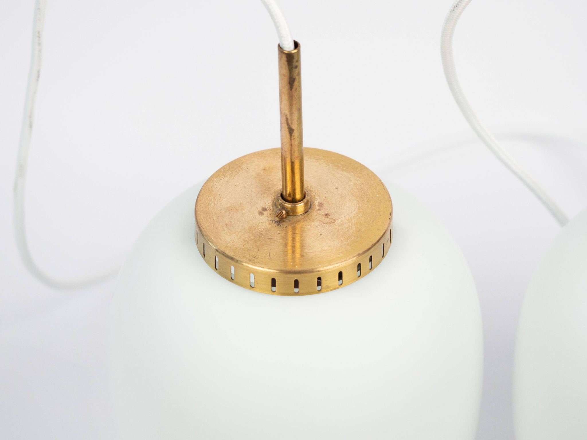 Pair of danish vintage Kina pendant lamps by Bent Karlby, Lyfa, 1946