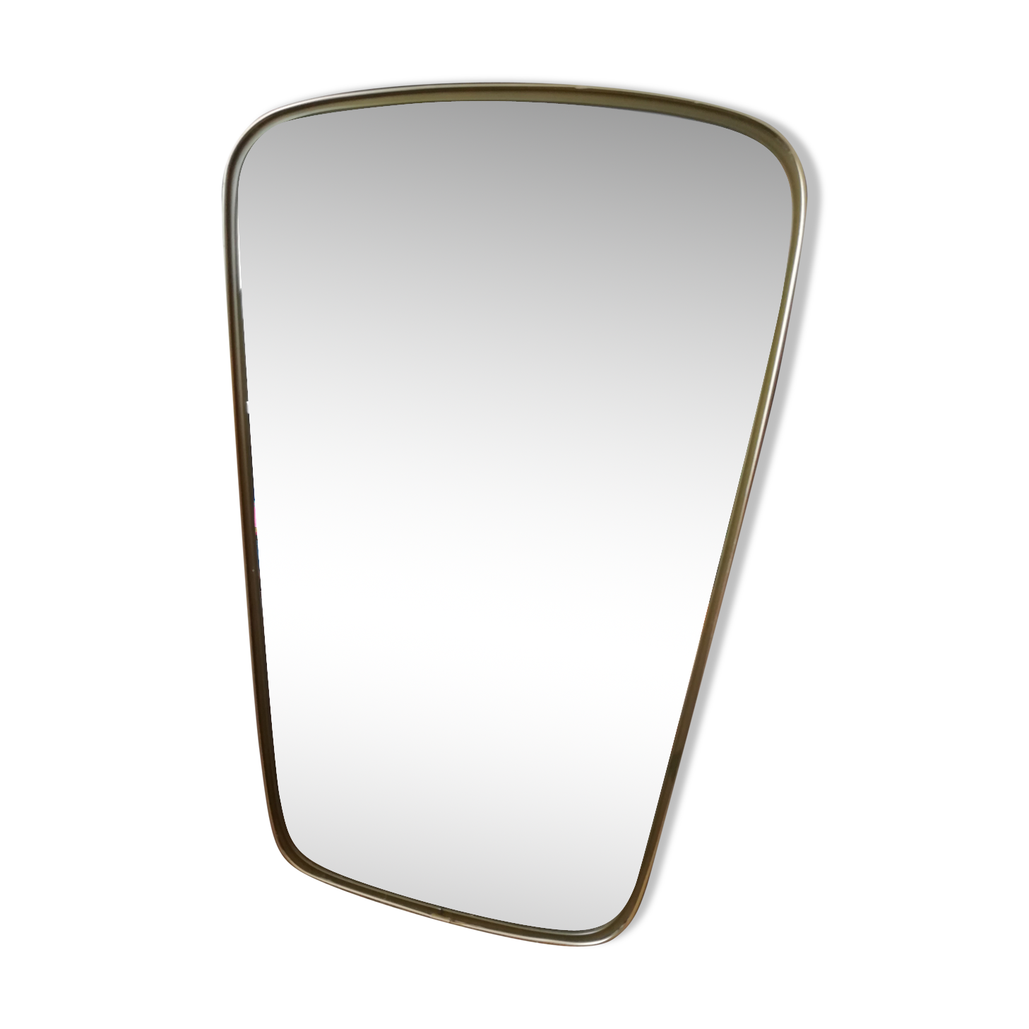 Asymmetric mirror shape free vintage brass 36x57cm