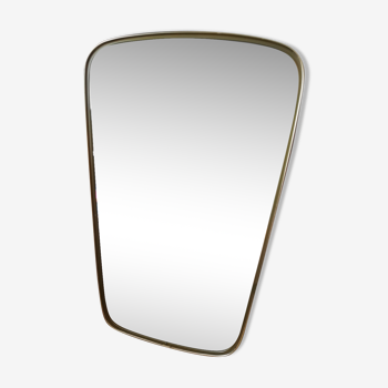 Asymmetric mirror shape free vintage brass 36x57cm