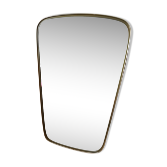 Asymmetric mirror shape free vintage brass 36x57cm