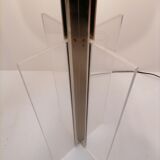 Large stainless steel and plexiglass lamp 1970 france