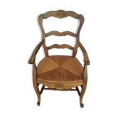 Fauteuil bois et paille