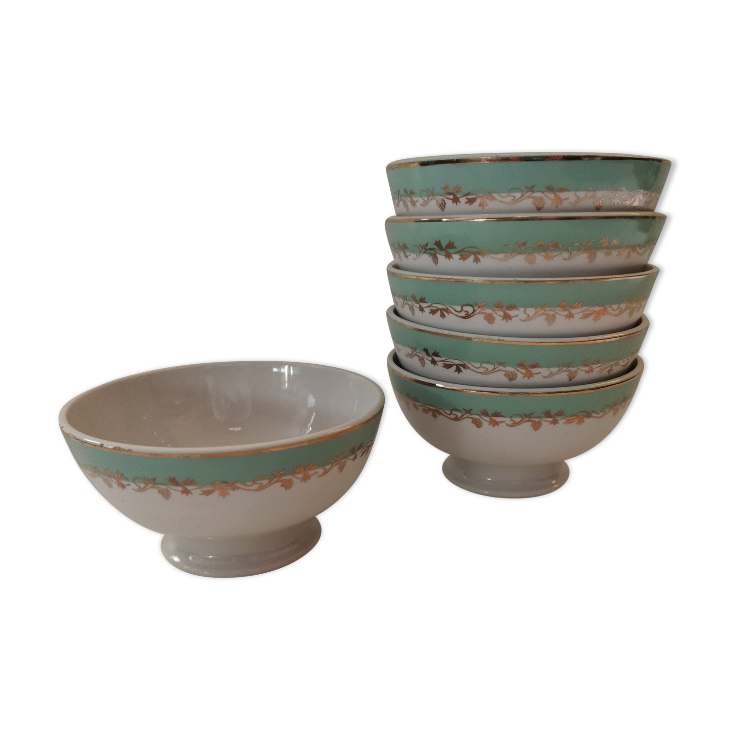 Six fenal badonviller bowls