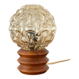 Vintage wooden lamp and glass globe