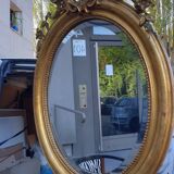 Oval mirror Louis xv period 19th century
