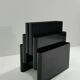 Large black magazine rack by Giotto Stoppino for Kartell, Italy 1970.
