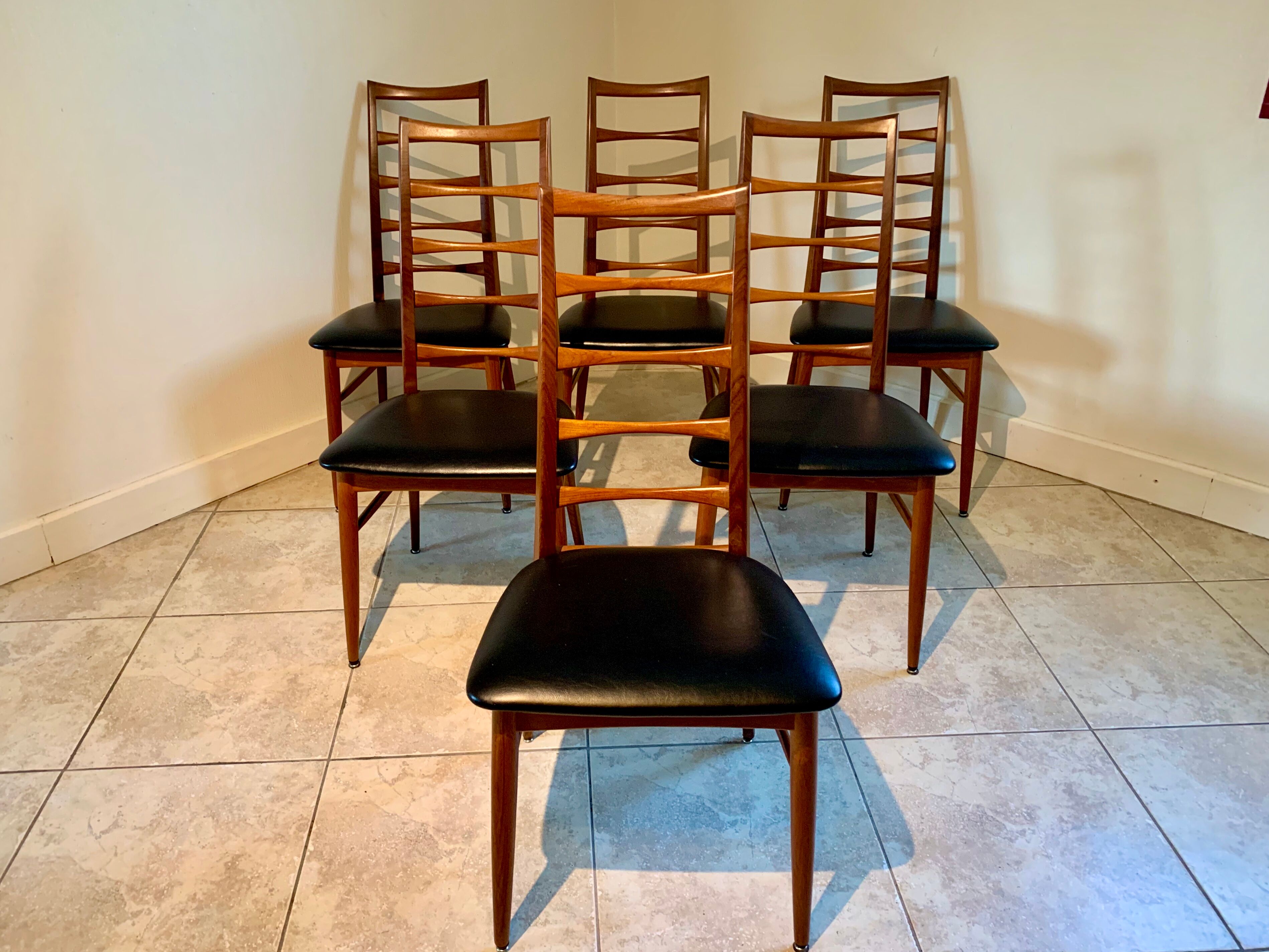 Set of 6 Scandinavian Teak "Lis" chairs by Niels Koefoed, Circa 1960