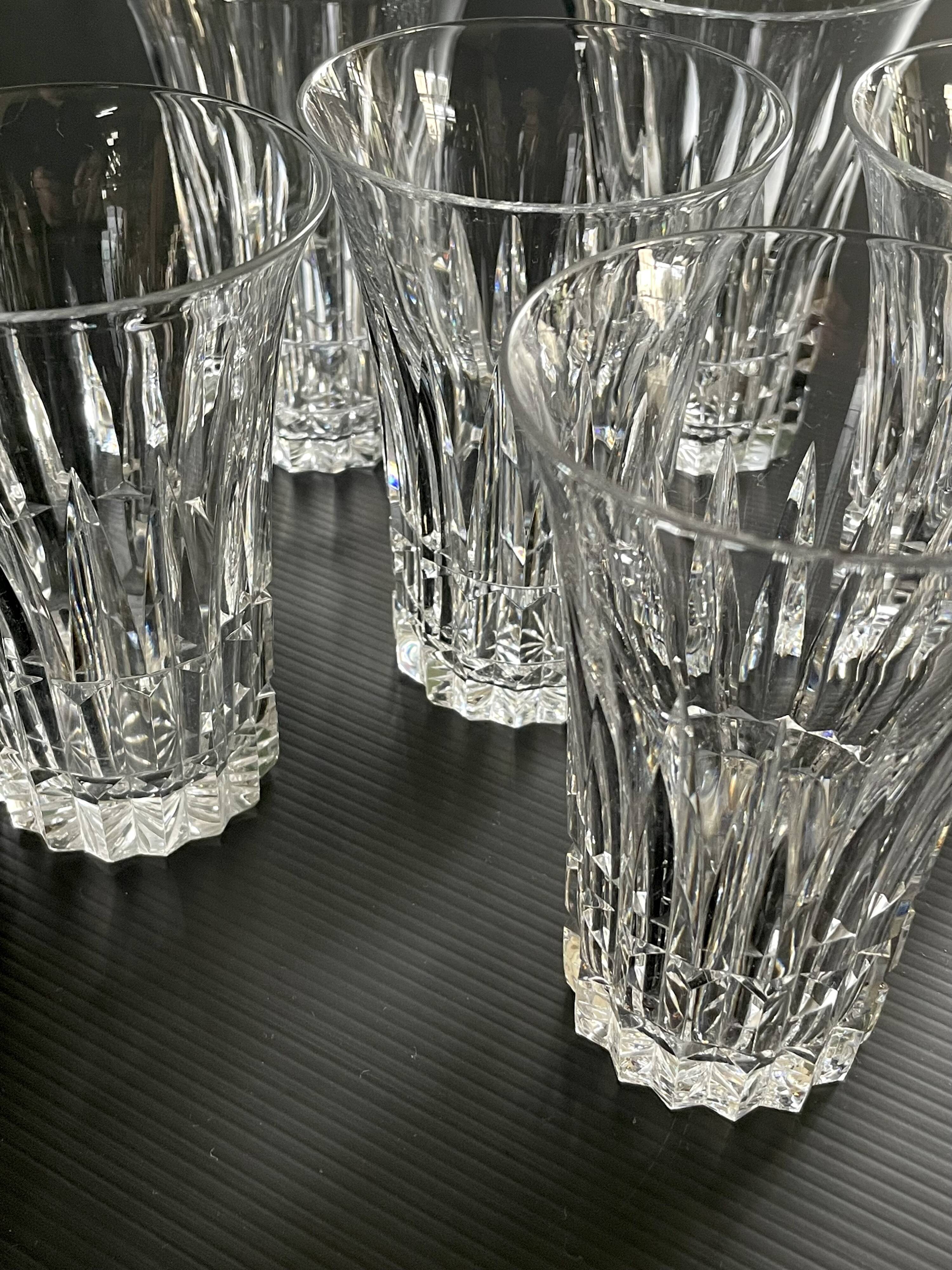 6 large crystal fruit juice glasses by Villeroy and Boch