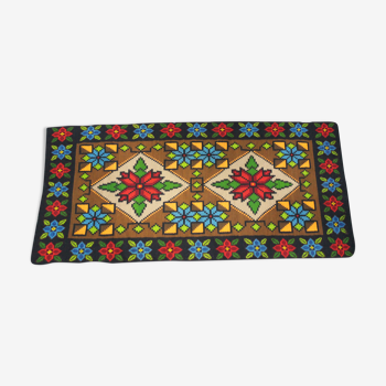 Romanian traditional rug multicoloured wool 130cmx280cm