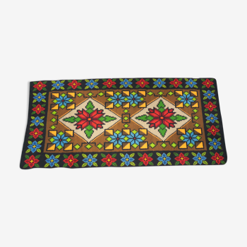Tapis traditionnel roumain multicolore en laine 130x280cm