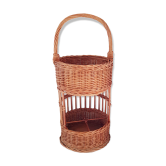 Panier apéritif en osier porte bouteilles