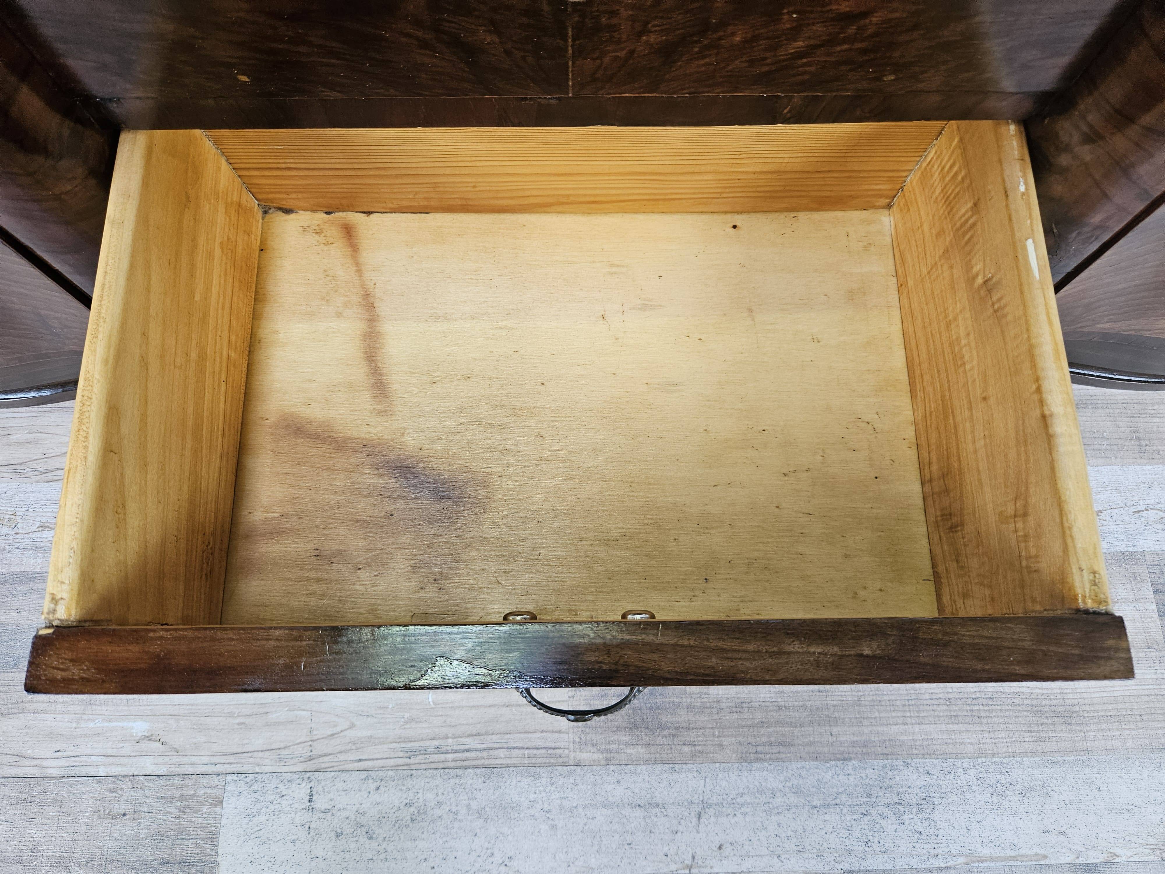 Art Decò console in mahogany burl