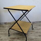 Vintage metal and straw/wicker serving trolley