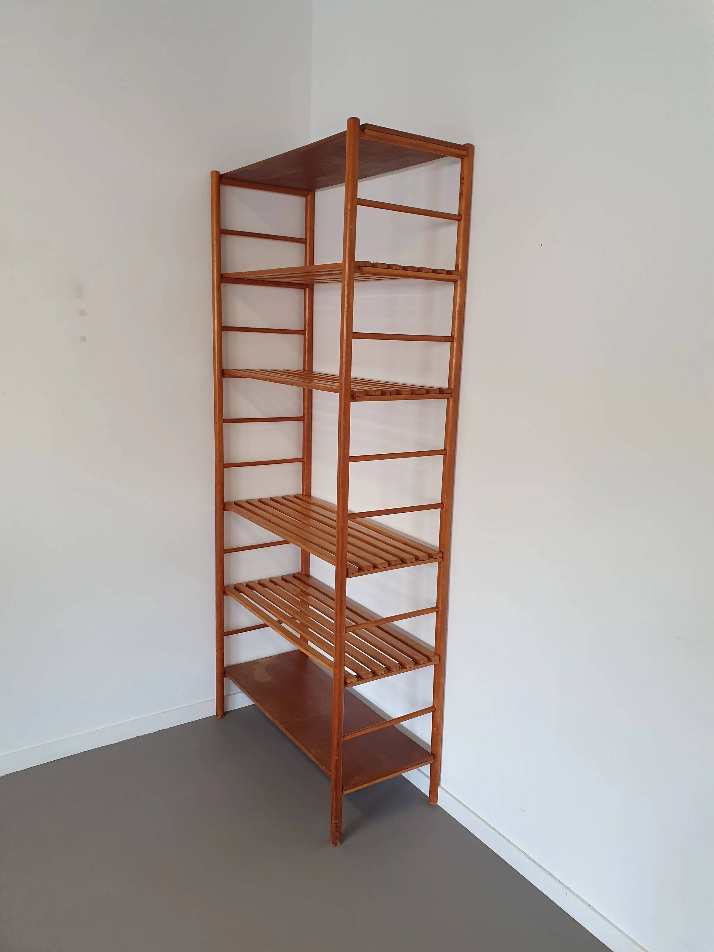 Vintage stick cabinet from the 50s/60s, 180 x 80 x 37 cm