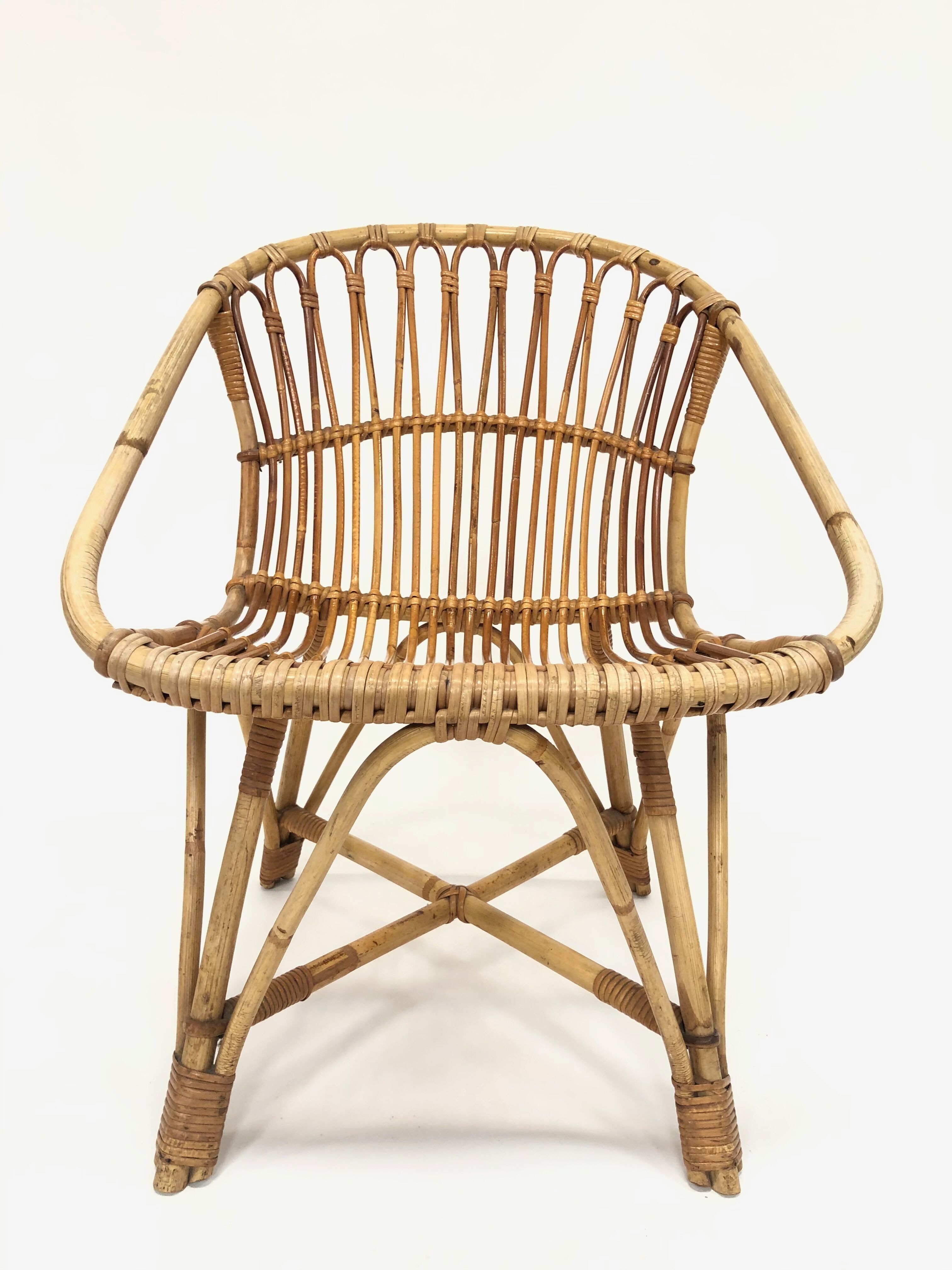 Fauteuil en rotin de Rohe Noordwolde, 1960, Pays-Bas