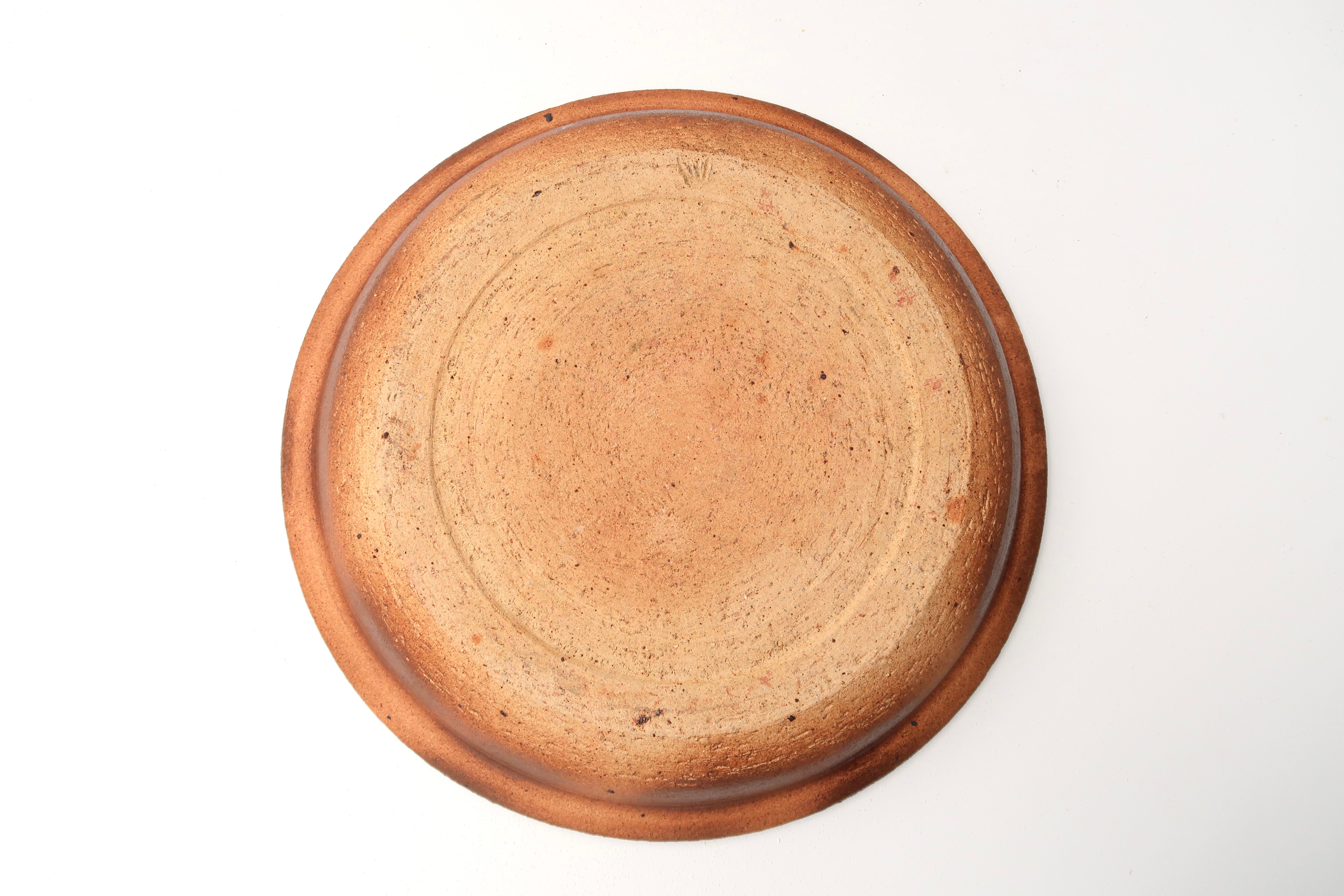 Stoneware dish by Pierre Digan, La Borne, 60s