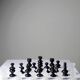 Large vintage chess set from the 70s, white and black marble, Italian craftsmanship