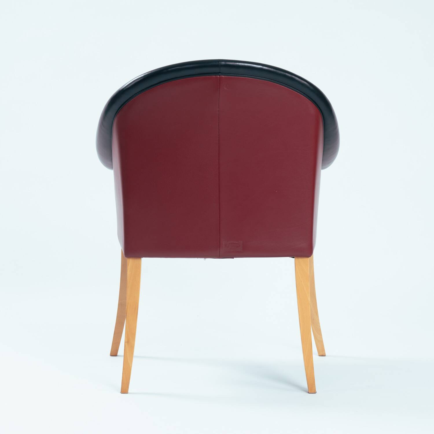 Sinan Armchairs in Leather and Beech Wood, Red and Black, Designed by Poltrona Frau, Set of 4