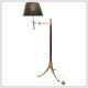 Library or reading floor lamp in brass and wood, mid-20th century.