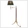 Library or reading floor lamp in brass and wood, mid-20th century.
