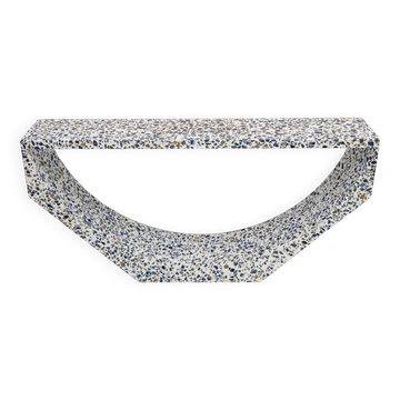 Console « Arcata » de conception italienne en marbre terrazzo blanc par Domus Stud