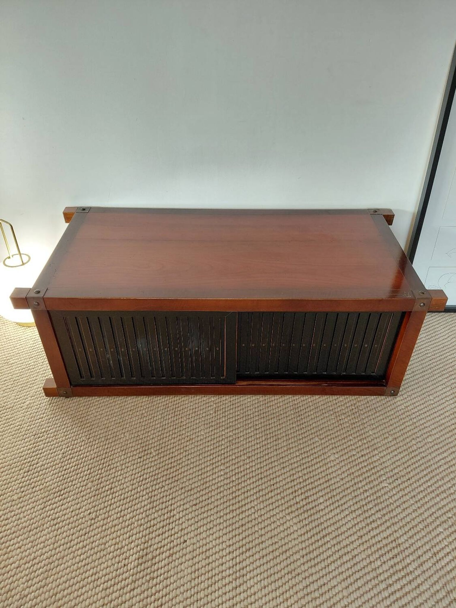 Buffet, meuble TV en bois Roche Bobois, style japandi
