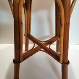 Rattan stool and braided chestnut