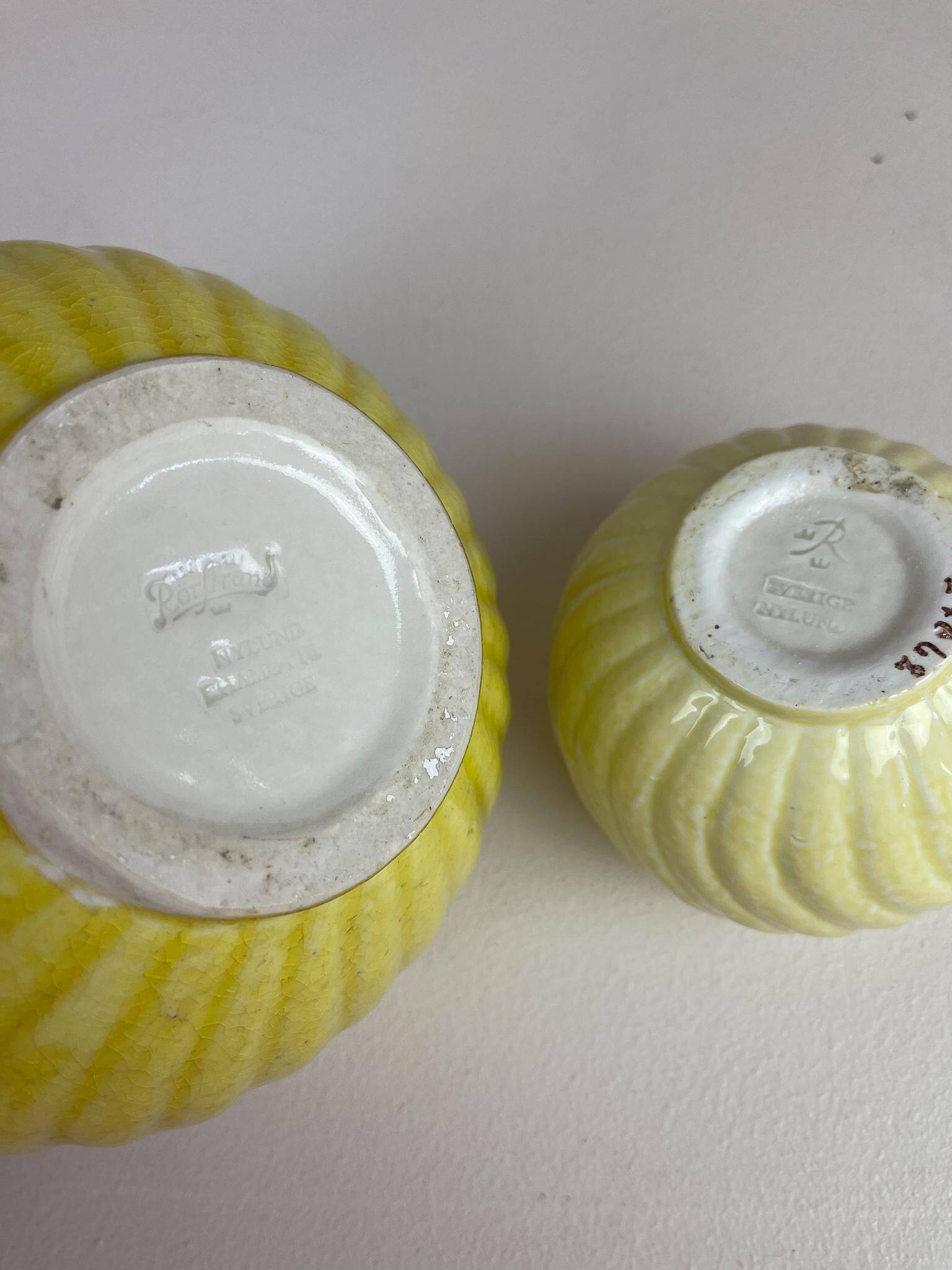 Rare pair of mid-century modern vases by Gunnar Nylund, Rörstrand, Sweden, 1940s.