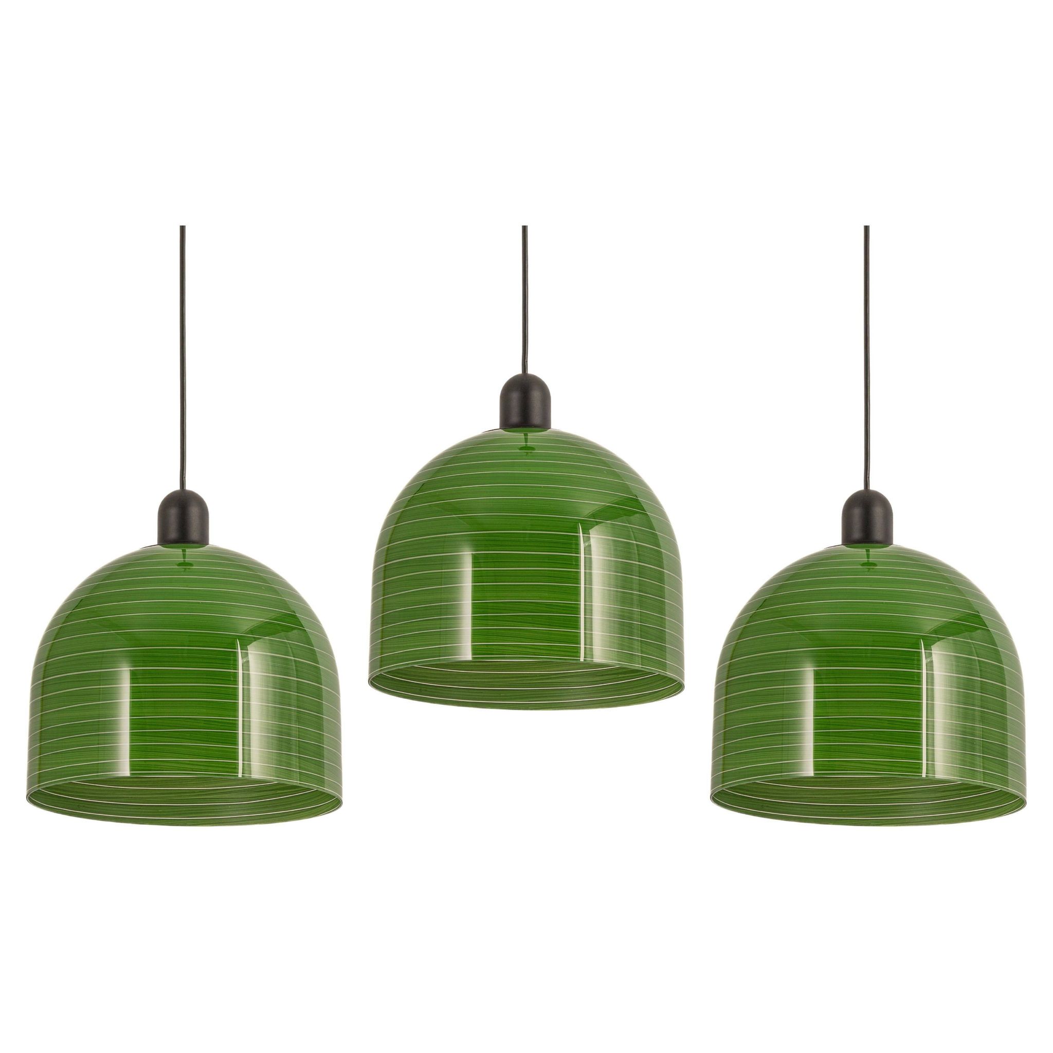 Green glass suspension by Peill Putzler, Germany, 1970