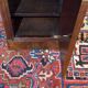 19th-century bedside table in mahogany with a grey marble top.