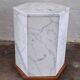 Italian hexagonal Carrara marble monolith side table / pedestal