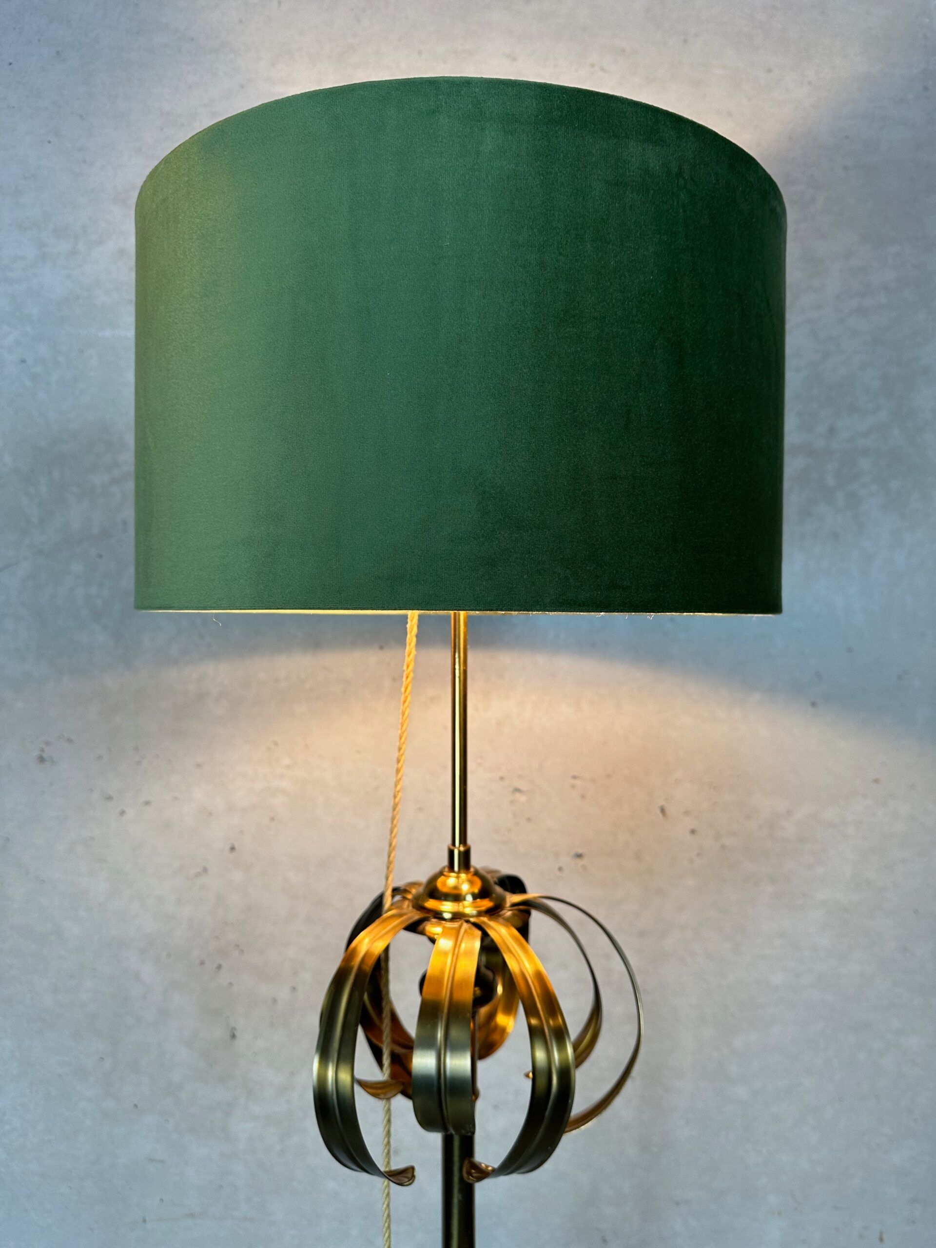 Vintage brass faux bamboo floor lamp