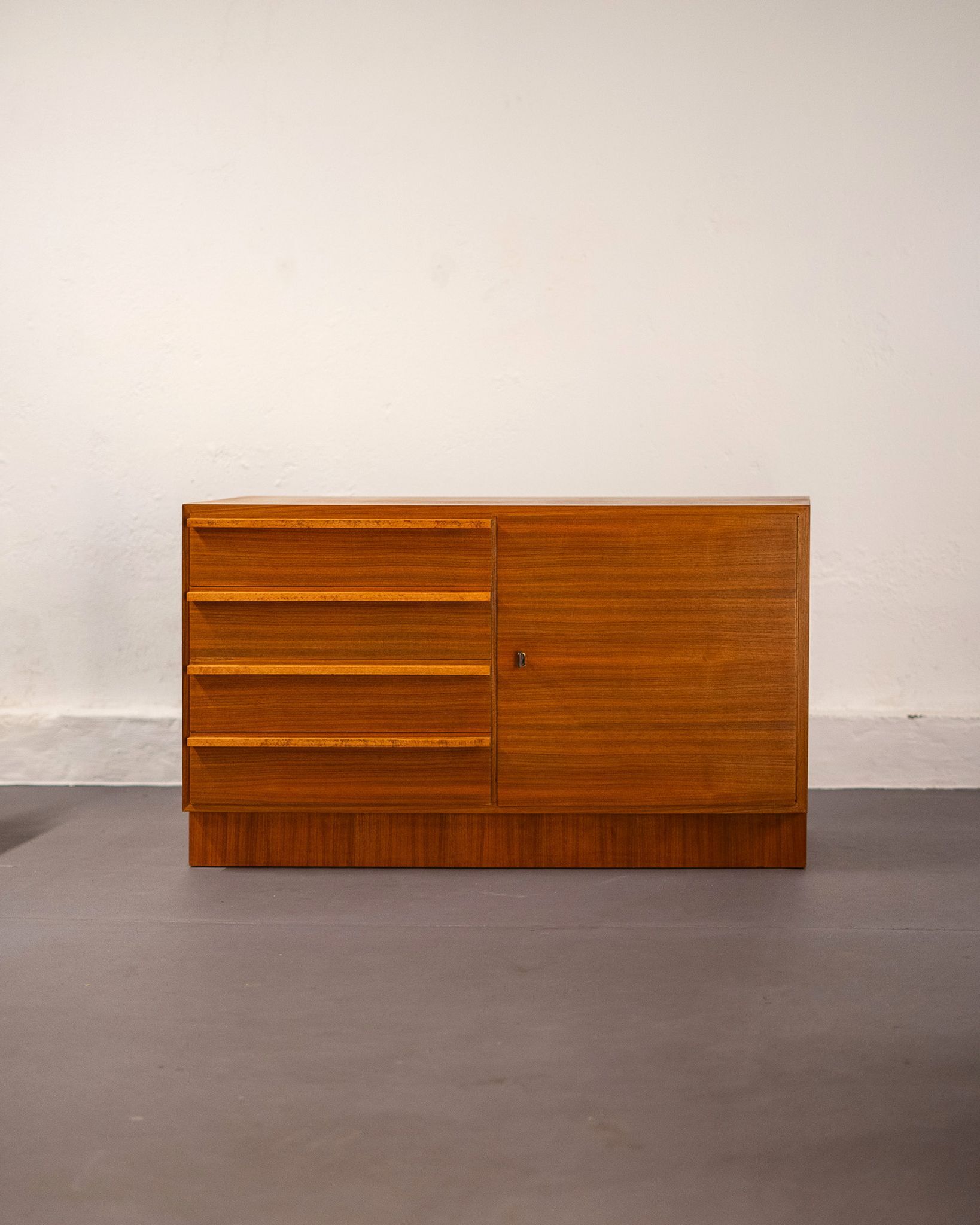 Compact mid-century teak sideboard