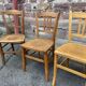 Lot 4 Bistro chairs mismatched wood curved Brasserie