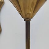 Brass chandelier and white opalines