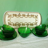 Vintage Vereco cups made of green glass