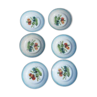 6 plates with ceramic dessert Saint Amand