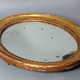 Oval mirror carved wood frame beaded gilded circa 1800 44x35cm SB