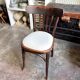 Bistro chair in bent beech and beige mixed fabric.