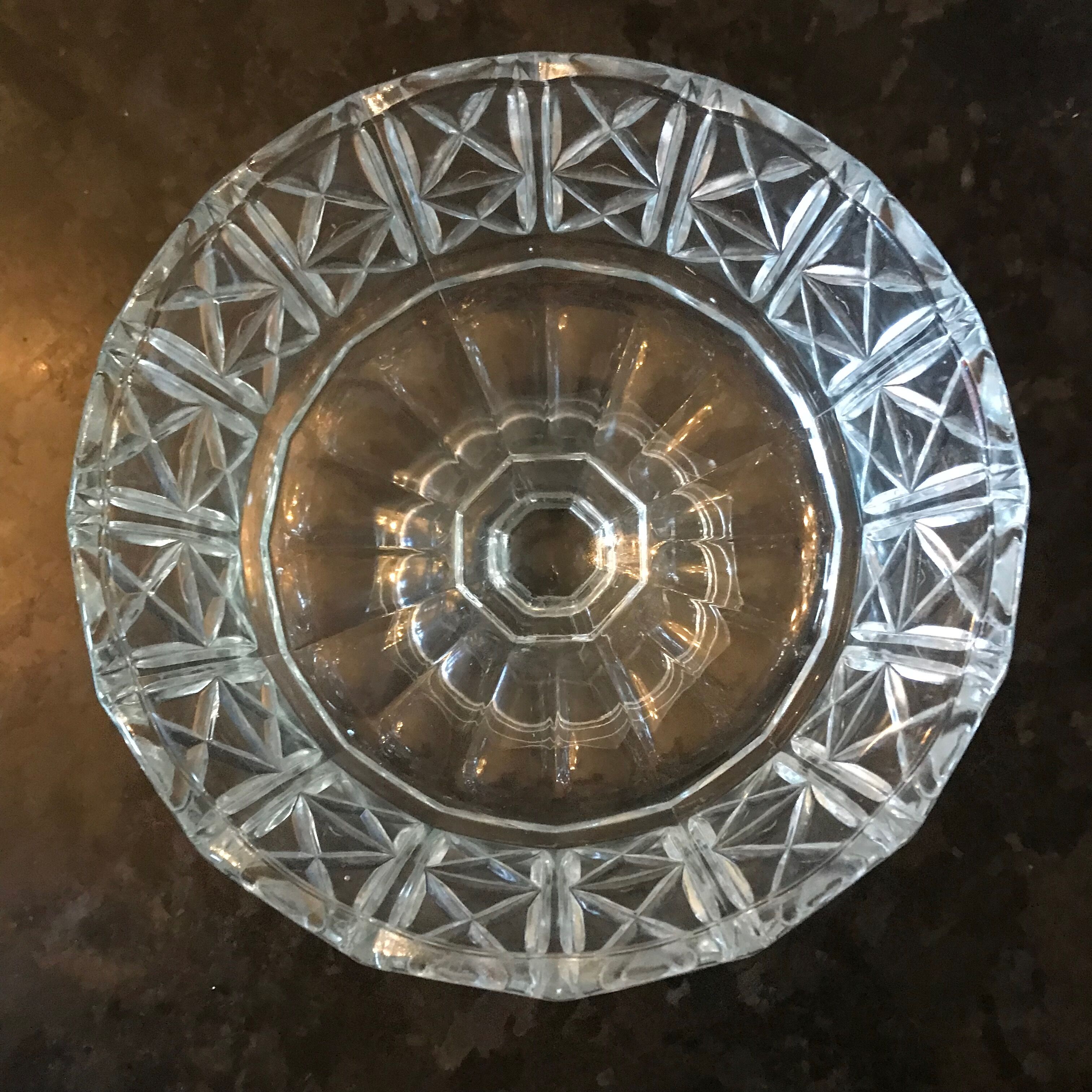 Pop-up Christmas 2022 Compotier in cut crystal mid-twentieth