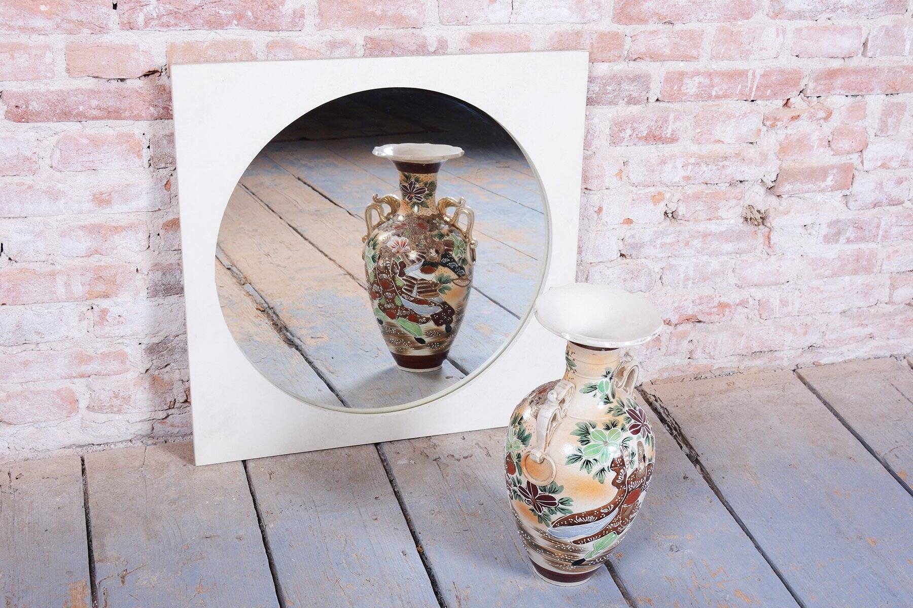 Mid-Century Wall Mirror with Wooden Frame, Czech, 1970s