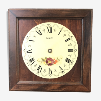 Hangarter round bakelite and vintage wood frame clock