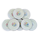 8 dessert plates with flower decoration, Anjou model from Niderviller