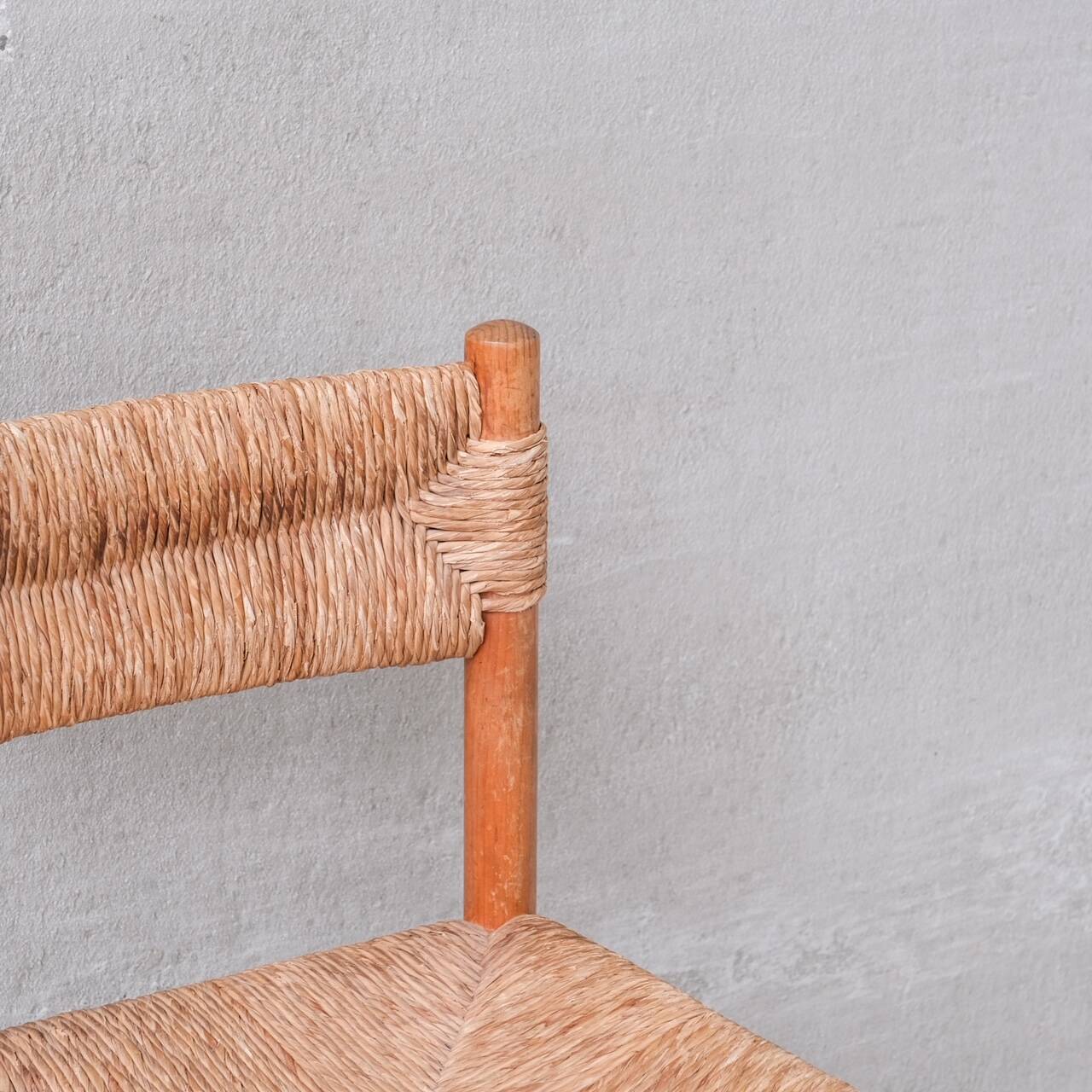 Single Mid-Century Rush Chair by Ate van Apeldoorn for Houtwerk Hattem