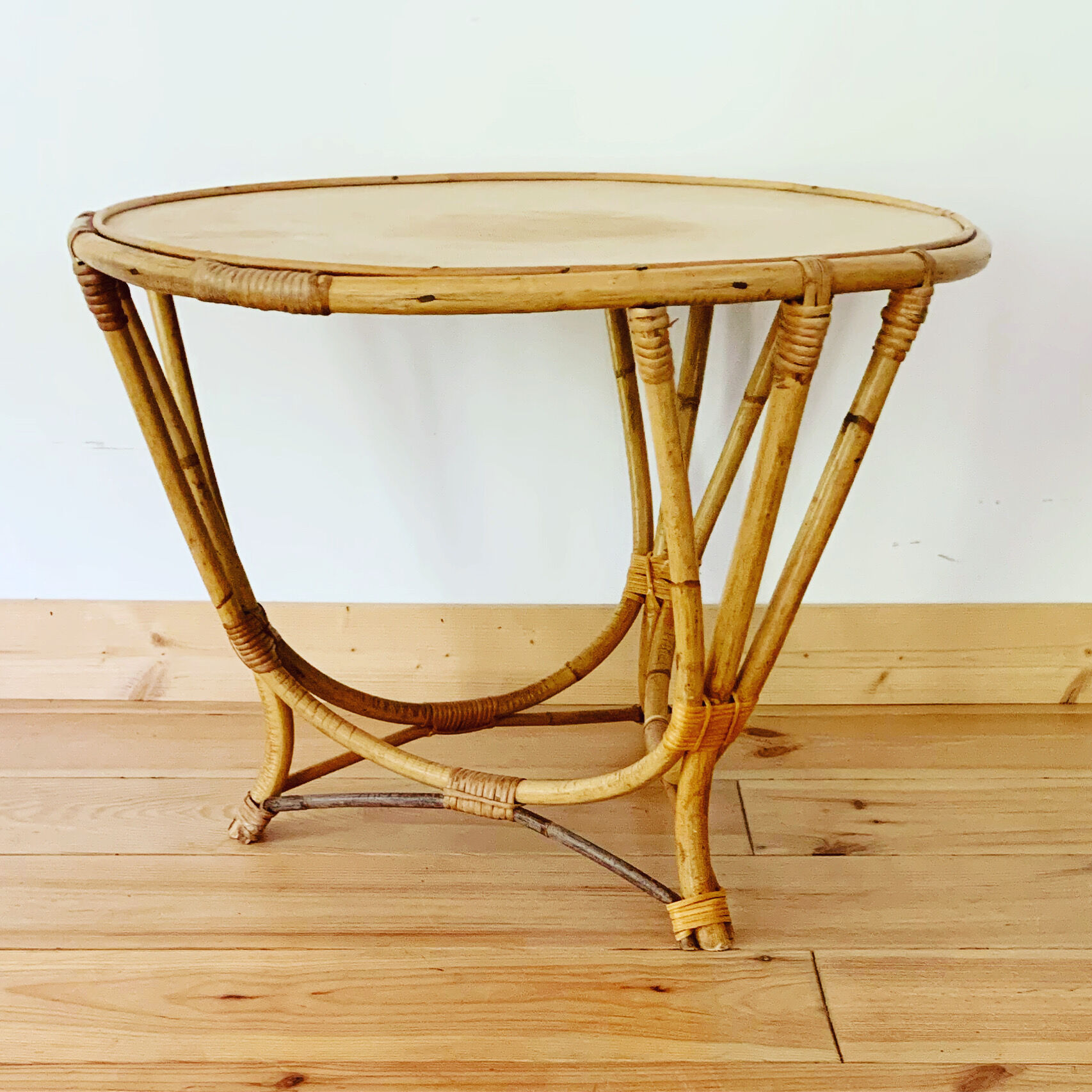 Vintage rattan coffee table