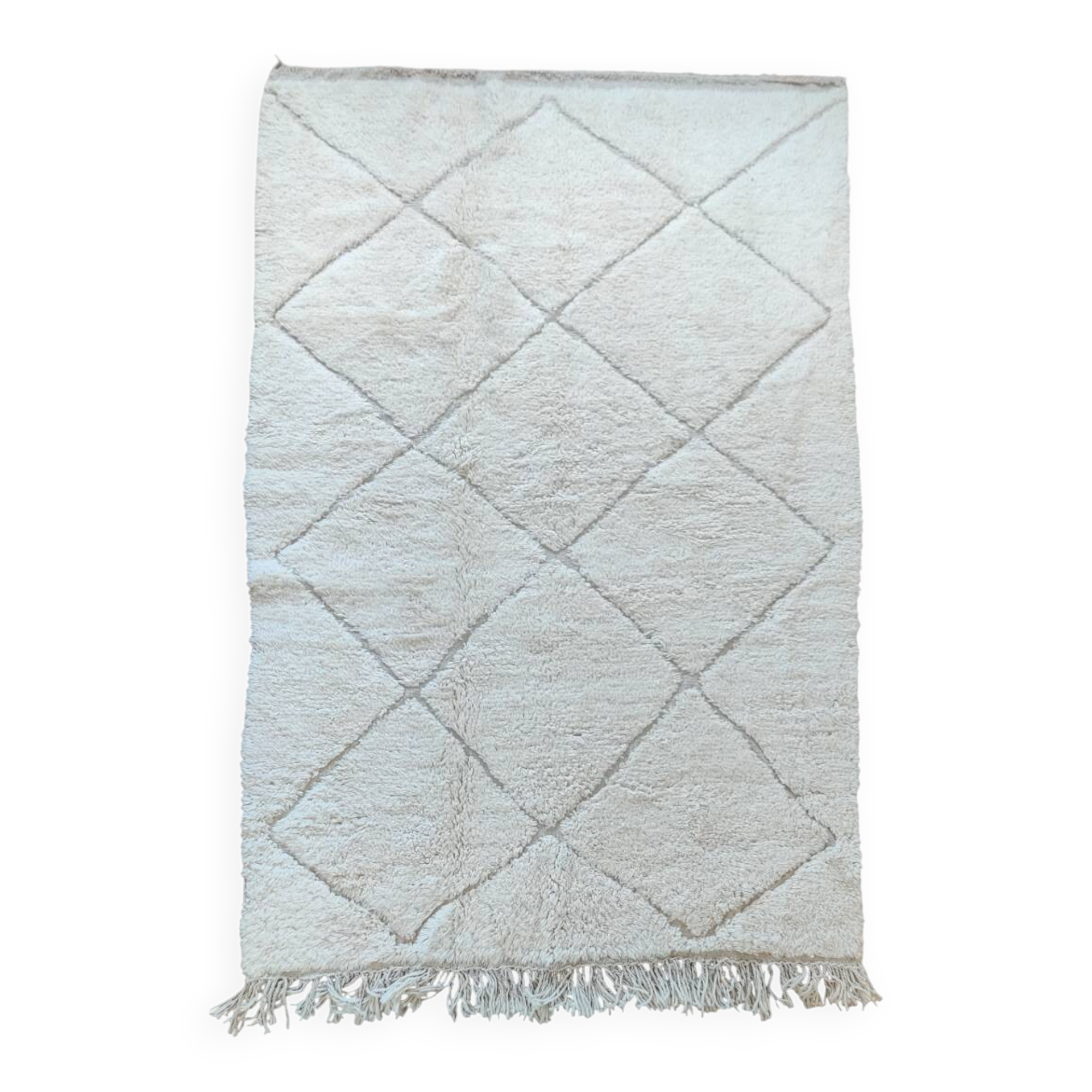 Tapis berbere losange blanc 150x250 cm