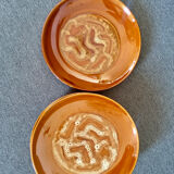 Set of 5 small plates, retro Polish ceramic Pruszkow
