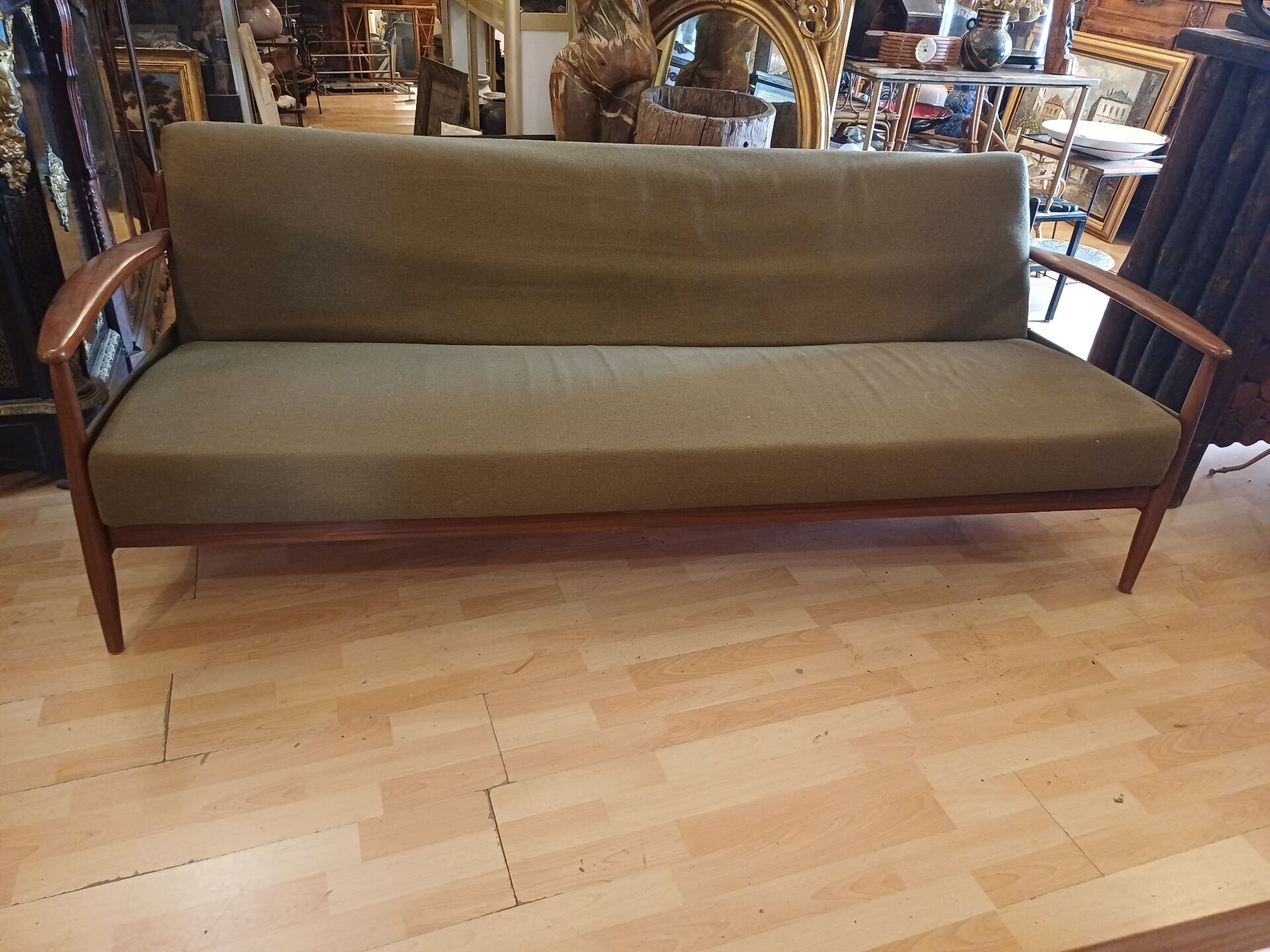 1960 Scandinavian convertible bench, in its original condition.