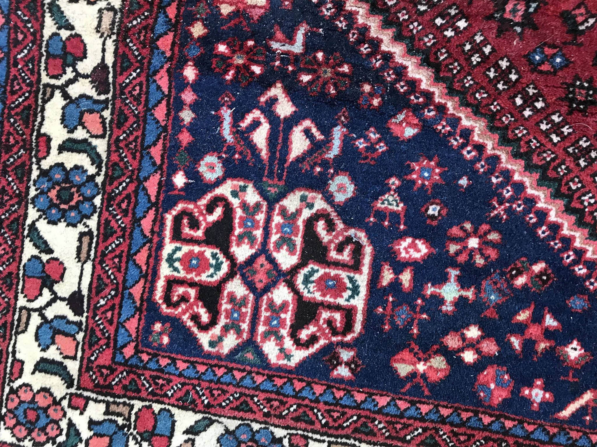 Carpet old corridor Persian abadeh done hand 107x297cm