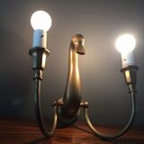 Pair d swans solid brass wall light